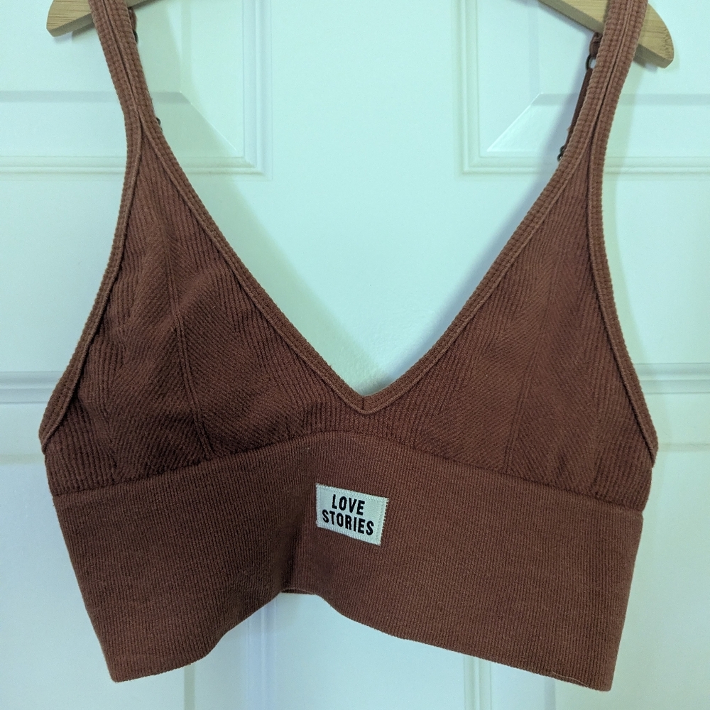 Love Stories Brown Knit Bralette